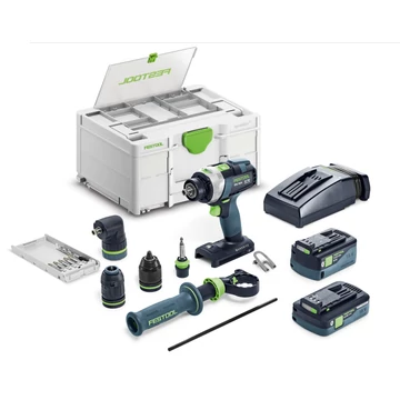 Festool QUADRIVE TPC 18/4 5,0/4,0 I-Set/XL akkus ütvefúró-csavarbehajtó gép oldalnézetben